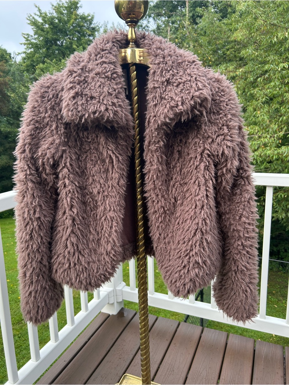 Billabong Teddy Faux Fur Jacket in brown